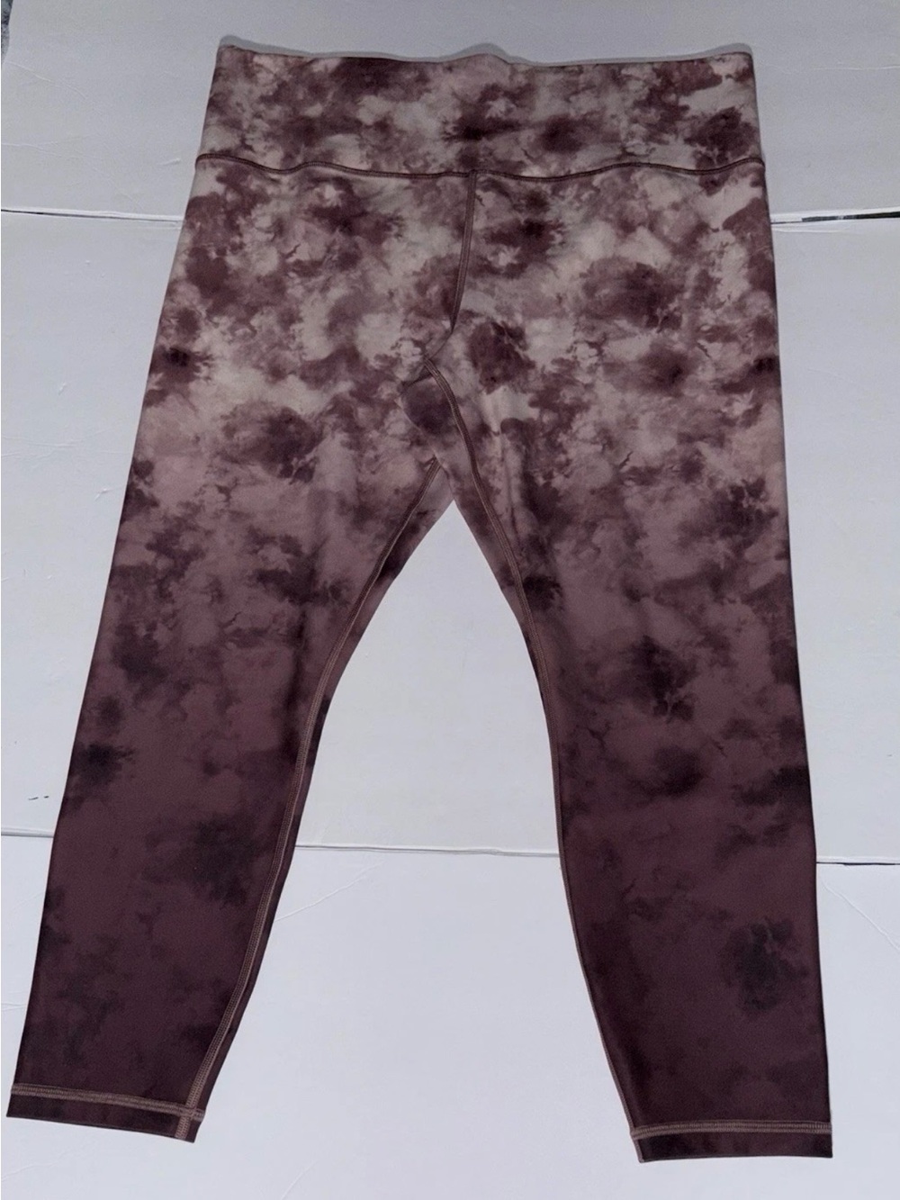Athleta Girls Mauve Brown Tie-Dye Leggings